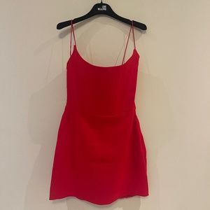 Alex Perry Caine Red Stretch Crepe Corset Mini Dress AU12/US8